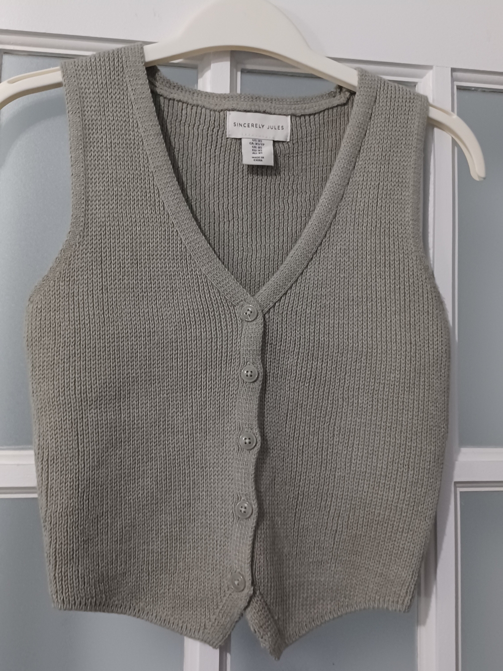 Sincerly Jules Sage Knit Button-Front Sweater Vest